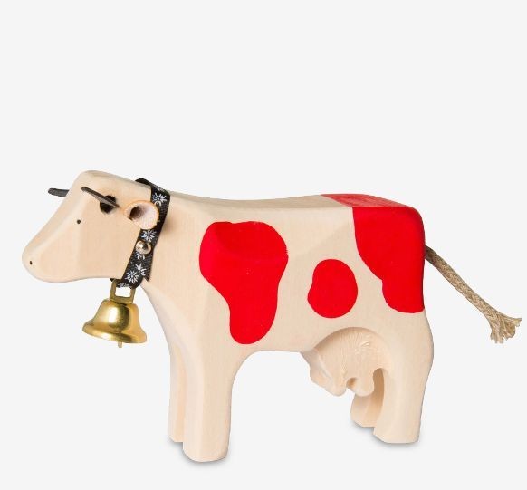 Wooden Swiss Cow Red S
