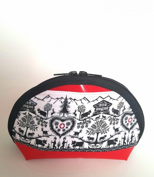 Pouch Bag with Paper Cut Design Red Medium