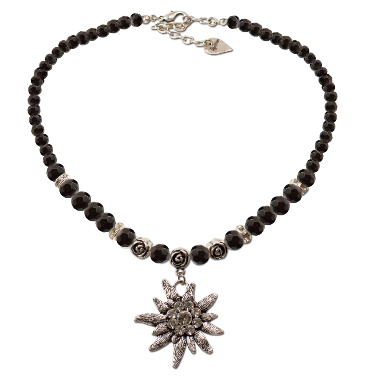 Edelweiss & Crystal Pearl Necklace Black | Accessoires & Textiles ...