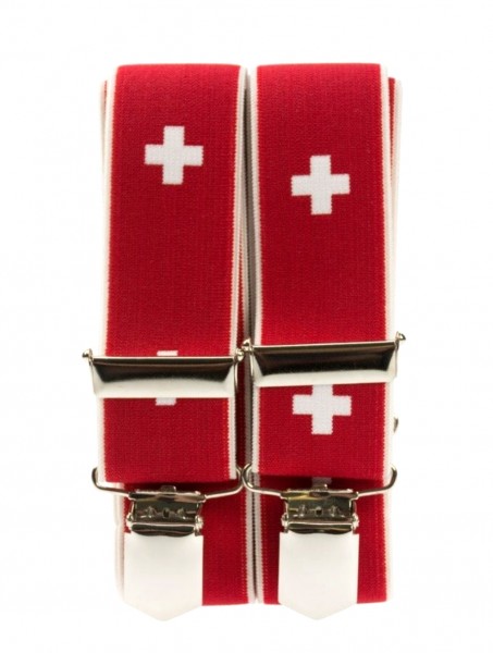 Suspenders with Swiss Cross Design