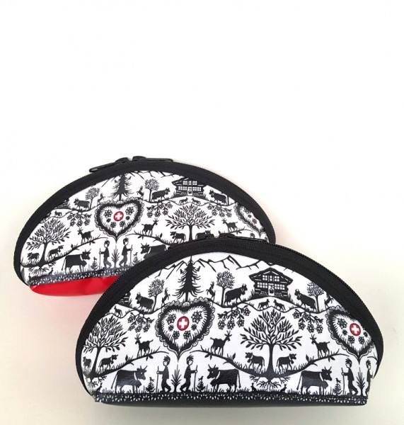 Pouch Bag with Paper Cut Design Black Small